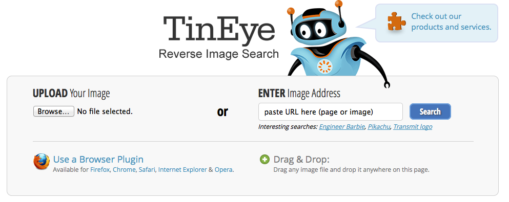 Reverse image search. Image search engine.