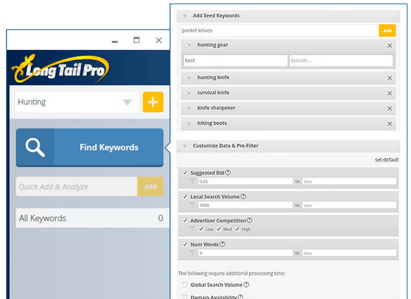 Find profitable keywords - Long Tail Pro