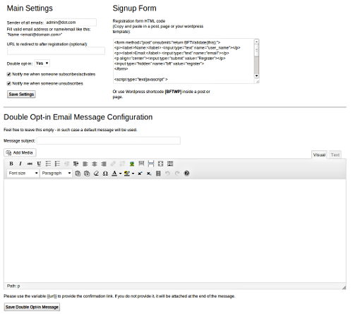 autoresponder-main-settings